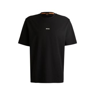BOSS Relaxed-fit T-shirt in stretch cotton with logo print