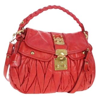 Miu Miu Pre-owned Shoulder Bag - Dames - Pre-owned - Rood - Maat: ONE Size Leer