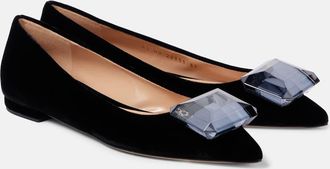 Gianvito Rossi Jaipur velvet ballet flats
