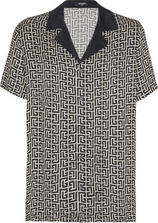 Balmain Short Sleeve Shirt - Heren - Korte mouwen Overhemden - Zwart - S - Overhemden