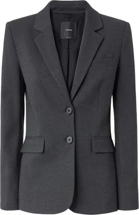 Pinko Stijlvolle Jas Model Ruota - Dames - Blazers - Grijs - 2XL - Leer - Jassen