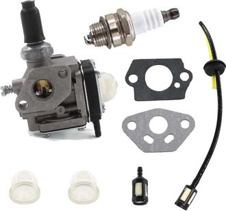 OEM Kit De Carburador Con Buj&iacute;a, Filtro De Combustible Y Kit De Mangueras Para Desbrozadoras Kawasaki Th43, Th48 Y Kbh48a