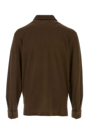 Tom Ford Mens Chocolate Piquet Polo Shirt Brown Exterior: Silk Cotton T-shirts And Polos