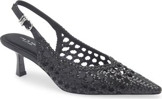 Rag & Bone Brynn Slingback Pump in Black Woven at Nordstrom, Size 10.5Us