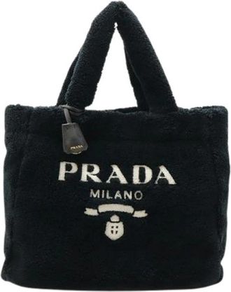 Prada Pre-owned Terry Fabric Tote Bag 1Bg 130 - Dames - Vintage Shopper - Zwart - ONE Size - Vintage