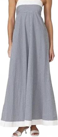 Lusana Adrianna Maxi Dress In Denim Stripe