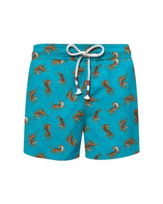 MC2 Saint Barth Light Blue Lighting Printed Swim Shorts