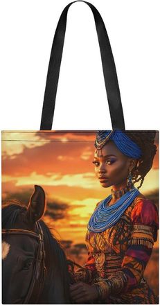 Generic African U.S Sunset Woman Tote Bag for Women Men Shoulder Bags Purses Pouch Handbags