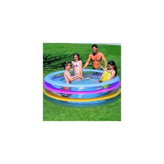 Trade Shop Trade Shop - Piscina Gonfiabile Rotonda Fuori Terra 3 Anelli In Vinile 196 X 53 Cm