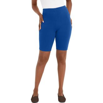 Jessica London Everyday Stretch Cotton Bike Short in Dark Sapphire at Nordstrom, Size 36