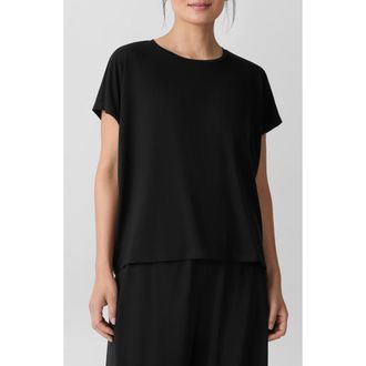 Eileen Fisher Crewneck Wedge Top in Black at Nordstrom Rack, Size Xx-Small