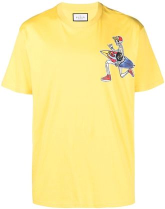 Philipp Plein Hawaii graphic-print cotton T-shirt - men - Cotton/Spandex/Elastane - XXXXL - Yellow