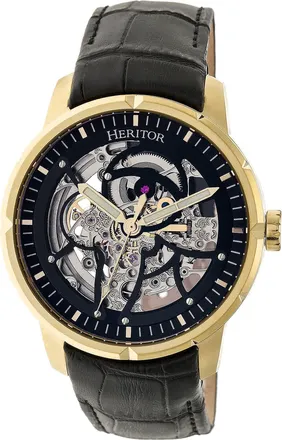 Heritor Ryder Automatic Black Skeleton Dial Mens Watch HR4604