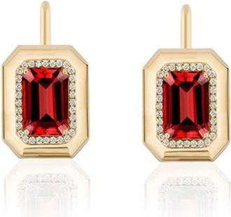 Goshwara G-Classic Emerald Cut Drop Earrings in Red at Nordstrom