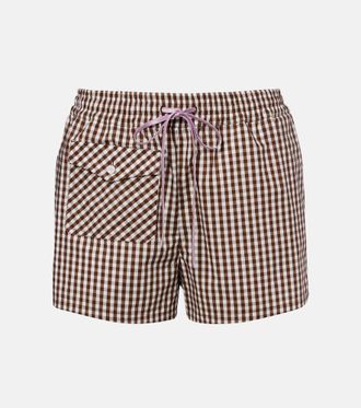 Valentino Gingham cotton poplin shorts