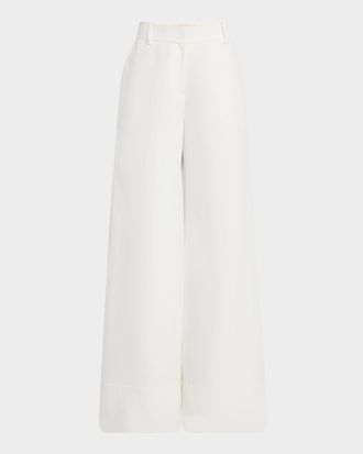 Lafayette 148 New York Charles Wide-Leg Twill Pants