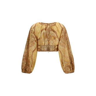 Zimmermann Womens Bicolor Cotton Blouse