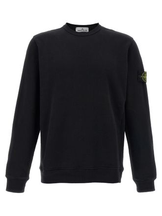 Stone Island Logo Badge Cotton Sweatshirt
