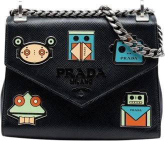 Prada Pre-owned Shoulder Bags, female, Black, Size: ONE SIZE Pre-owned Saffiano Crossbody Bag