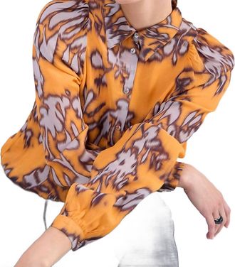 Summum Button Dwon Blouse In Orange