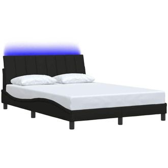 vidaXL Estructura De Cama Sin Colch&oacute;n Hanko Tela Negro 140x200 Cm Vidaxl