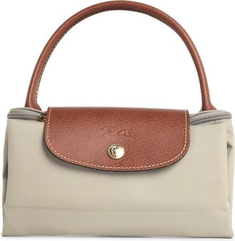 Longchamp Borsa Longchamp Con S Maniglia Le Pliage Original In Tela Riciclata Grigio Verde