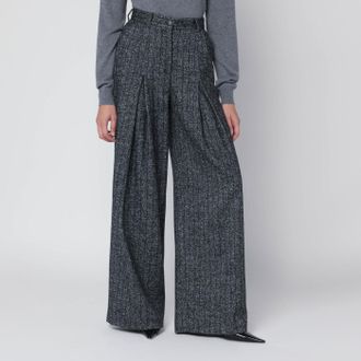 Dolce & Gabbana Wide dark grey striped trousers