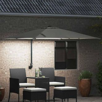 Berkfield Home Traditional Garden Parasol Sand 248, 5 x 247, 5 x 119 cm Fabric in Light Sand