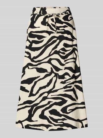 Ichi Midirock aus Leinen-Viskose-Mix Modell LINNO in Offwhite, Gr&ouml;&szlig;e 34