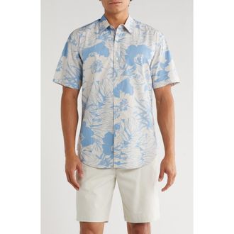 Coastaoro Astor Printed Short Sleeve Shirt in Aster Blue at Nordstrom Rack, Size Xx-Large