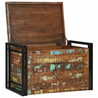 Berkfield Home Multicolour Storage Box 80 x 50 x 50 cm - Solid Reclaimed Wood