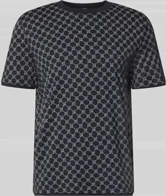 Joop T-Shirt mit Logo-Muster und Rundhalsausschnitt in Blau, Gr&ouml;&szlig;e XXXL