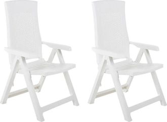 vidaXL Vidaxl - Sillas de jardín reclinables 2 unidades plástico blanco