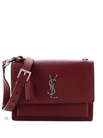 Saint Laurent Sunset Satchel Leather Medium crossbody bag - Rood