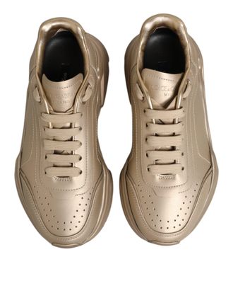 Dolce & Gabbana Gold Leather Daymaster Women Sneaker Shoes Calf