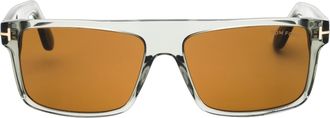 Tom Ford FT0999 Rectangular Acetate Sunglasses - Brown