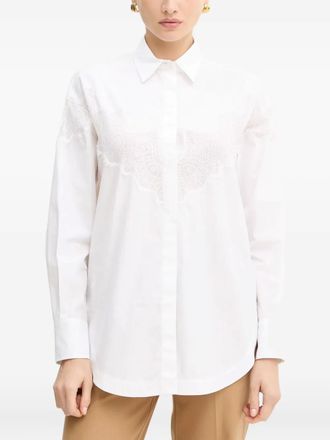 BOSS Camicia Bostuna con dettaglio in pizzo - Bianco