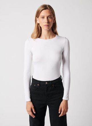 Majestic Filatures Soft Touch Long Sleeve Crewneck T-Shirt in Blanc at Nordstrom, Size 4