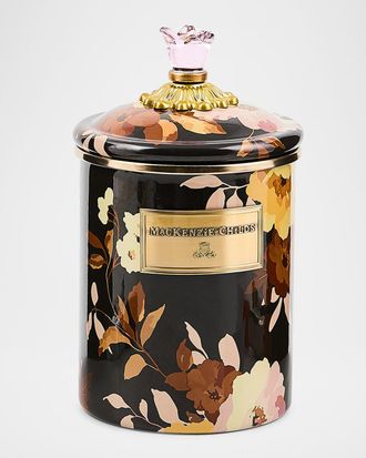 MacKenzie-Childs Wild Rose Mocha Medium Canister