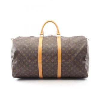 Louis Vuitton Brown Coated Canvas Leather Boston Bag (Pre-Owned)