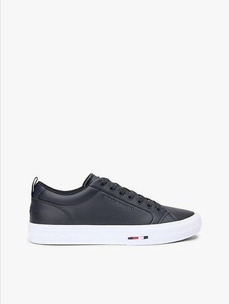 Tommy Hilfiger Contrast Midsole Debossed Leather Trainers