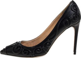 Valentino Garavani Pumps in pelle con motivo vortici 100mm - Nero