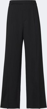 Saint Laurent Striped wool-blend cr&ecirc;pe straight pants