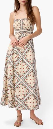 Cami NYC Cecily Smocked Bodice Cotton & Silk Sundress in Heirloom Bandana at Nordstrom, Size X-Small