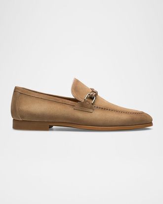 Magnanni Mens Destin Suede Bit Loafers