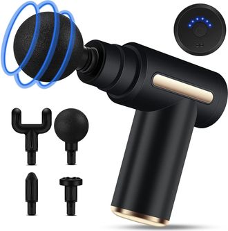 OEM Mini Pistola De Masaje Muscular, Port&aacute;til, Con 6 Velocidades Y 4 Cabezales, 1800 Mah, S&uacute;per Silenciosa, 3200 Rpm, Para Aliviar El Dolor Muscular, Usb