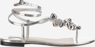 Mach & Mach Silver Leather Sandals