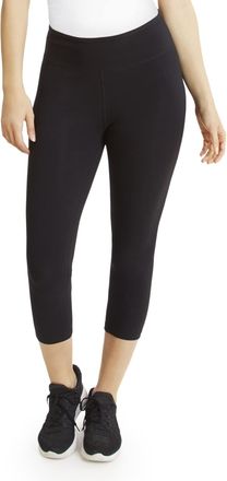 Danskin Womens Mid Rise Capri Legging, Black Salt, S