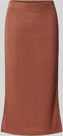 Soyaconcept Midirock mit Seitenschlitzen Modell Delia in Rostrot, Gr&ouml;&szlig;e XS