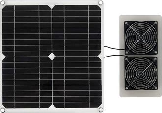 OEM Ventilador De Escape Monocristalino De 25 W Y 12 V, Kit De Ventilador Solar Doble, 30 X 16 X 2,5 Cm, Eficiencia De Celda Solar De Hasta Un 20 %, Resis